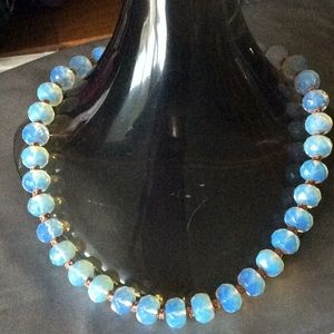 Opalescent lucite faceted necklace